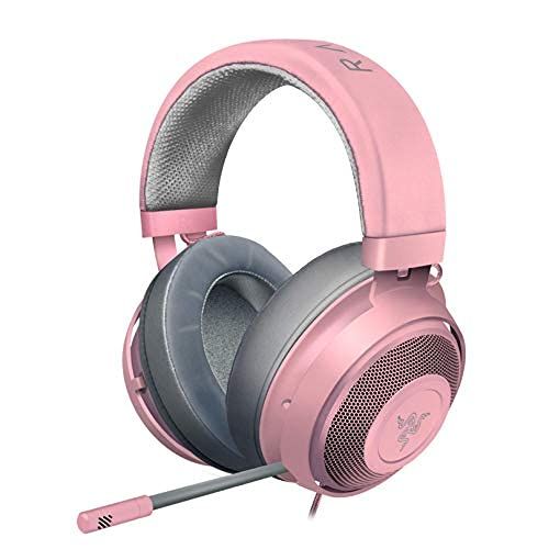 레이저 Razer Kraken Gaming Headset, Quartz Pink & Kitty Ears for Kraken Headsets: Compatible with Kraken 2019, Kraken TE Headsets - Adjustable Strraps - Water Resistant Construction - Qua