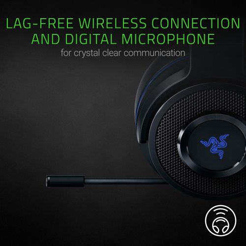 레이저 Razer Thresher Stereo Headset for PC,PS4, PS5: Lag-Free Wireless Connection - Retractable Digital Microphone - Custom Sound Control Dials - 16-Hour Battery Life