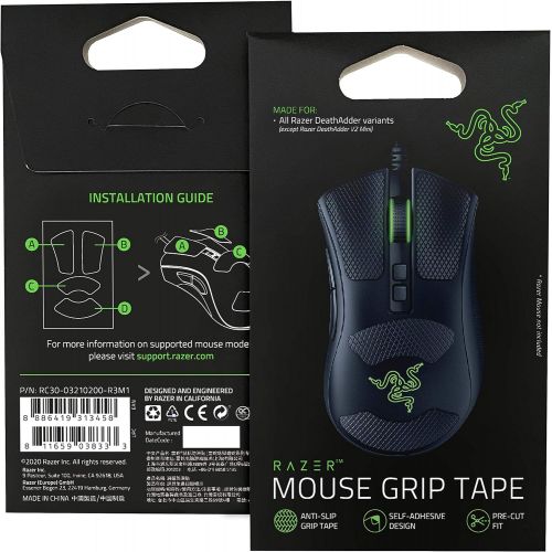레이저 Razer Mouse Grip Tape - for Razer DeathAdder V2: Anti-Slip Grip Tape - Self-Adhesive Design - Pre-Cut (RC30-03210200-R3M1)