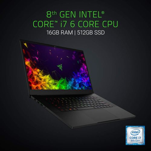 레이저 Razer Blade 15 Gaming Laptop: Intel Core i7-8750H 6 Core, NVIDIA GeForce RTX 2060, 15.6 FHD 144Hz, 16GB RAM, 512GB SSD, CNC Aluminum, Chroma RGB Lighting, Thunderbolt 3