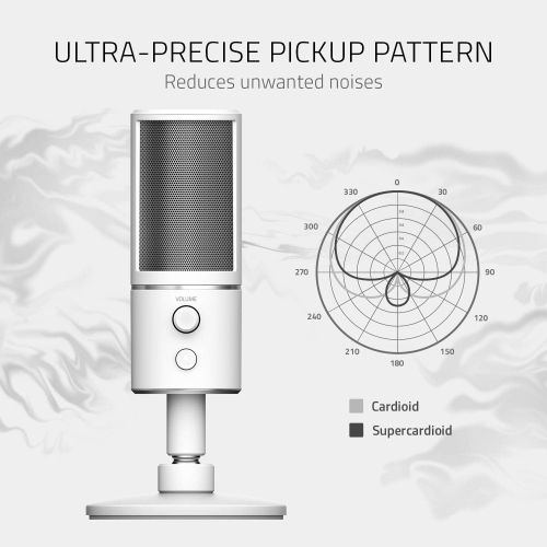 레이저 Razer Seiren X USB Streaming Microphone + Kiyo Pro Streaming Webcam Bundle: Mercury White