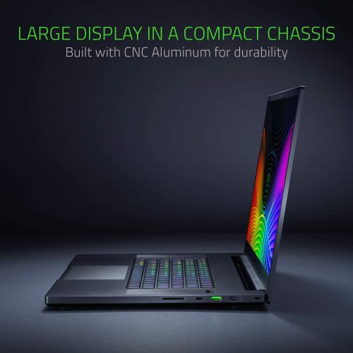 레이저 Razer Blade Pro 17 Gaming Laptop 2019: Intel Core i7-9750H, NVIDIA GeForce RTX 2070 Max-Q, 17.3 FHD 240Hz, 16GB RAM, 512GB NVMe SSD, CNC Aluminum, Chroma RGB Lighting, Thunderbolt