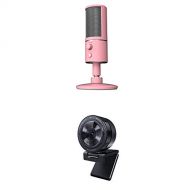 Razer Seiren X USB Streaming Microphone: Professional Grade - Built-in Shock Mount - Quartz Pink + Razer Kiyo Pro Streaming Webcam