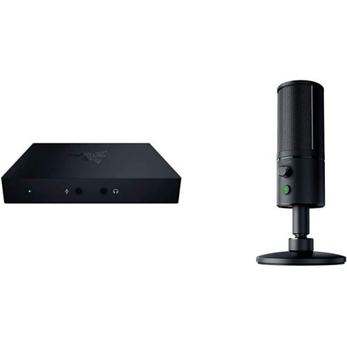 레이저 Razer Ripsaw HD Game Streaming Capture Card & Seiren X USB Streaming Microphone: Professional Grade - Built-in Shock Mount - Supercardiod Pick-Up Pattern - Anodized Aluminum - Clas