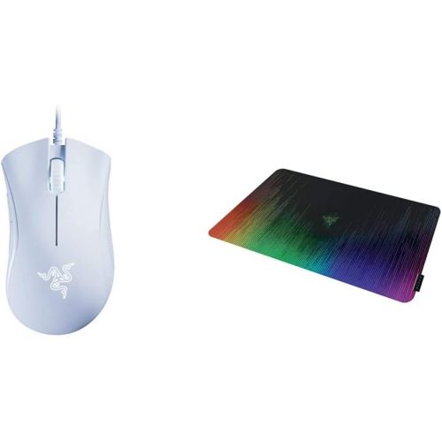 레이저 Razer DeathAdder Essential Gaming Mouse - White & Sphex V2 Gaming Mouse Pad: Ultra-Thin Form Factor - Optimized Gaming Surface - Polycarbonate Finish