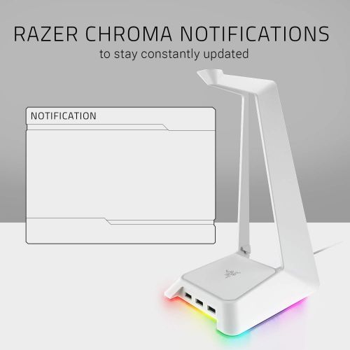 레이저 Razer Base Station Chroma Mercury - Chroma Powered Headset Stand with USB Hub - 16.8 Million Color Combinations