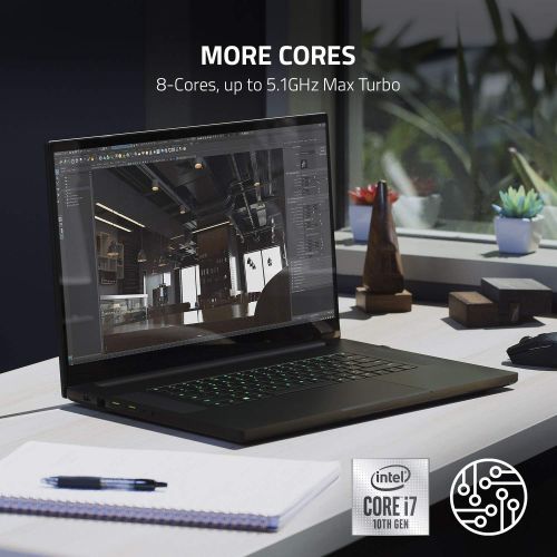 레이저 Razer Blade Pro 17 Gaming Laptop 2020: Intel Core i7-10875H 8-Core, NVIDIA GeForce RTX 2070 Max-Q, 17.3 FHD 300Hz, 16GB RAM, 512GB SSD, CNC Aluminum, Chroma RGB, Thunderbolt 3, SD