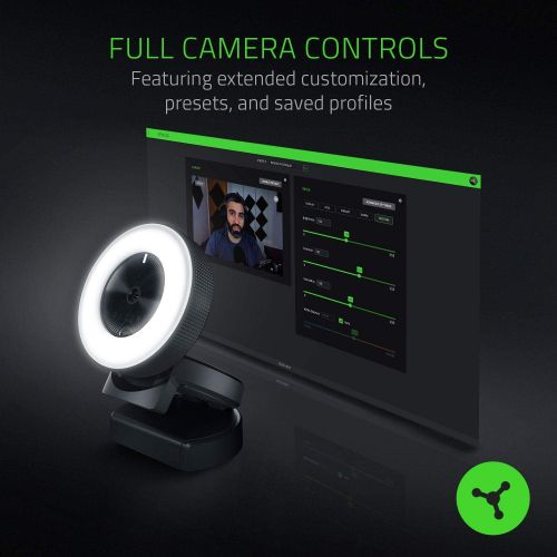 레이저 Razer Kiyo Streaming Webcam + Seiren Emote Microphone Bundle: Black