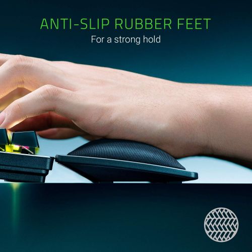 레이저 Razer Ergonomic Wrist Rest Pro for Full-Sized Keyboards: Cooling Gel Infused - Anti-Slip Rubber Base - Angled Incline - Classic Black