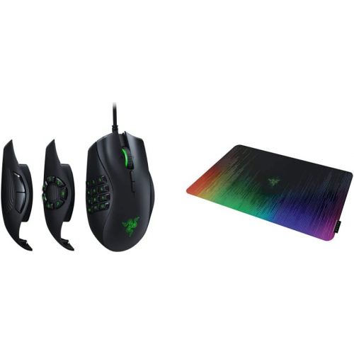 레이저 Razer Naga Trinity Gaming Mouse: 16,000 DPI Optical Sensor & Sphex V2 Gaming Mouse Pad: Ultra-Thin Form Factor - Optimized Gaming Surface - Polycarbonate Finish