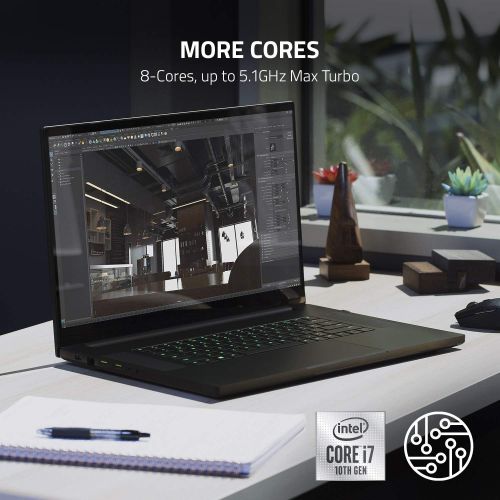 레이저 Razer Blade Pro 17 Gaming Laptop 2020: Intel Core i7-10875H 8-Core, NVIDIA GeForce RTX 2080 Super, 17.3 4K 120Hz, 16GB RAM, 1TB SSD, CNC, Chroma RGB, Thunderbolt 3, SD Card Reader,