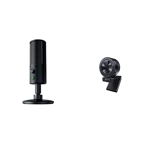 레이저 Razer Seiren X USB Streaming Microphone + Kiyo Pro Streaming Webcam Bundle: Classic Black