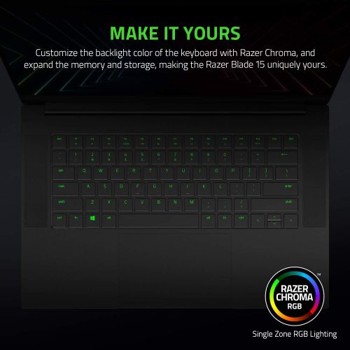레이저 Razer Blade 15 Base Gaming Laptop 2021: Intel Core i7-10750H 6 Core, NVIDIA GeForce RTX 3060, 15.6 FHD 1080p 144Hz, 16GB, 512GB SSD - CNC Aluminum - Chroma RGB Lighting - Thunderbo