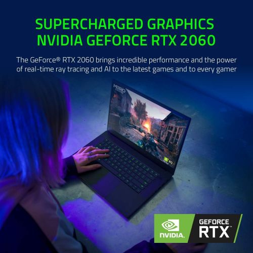 레이저 Razer Blade 15 Base Gaming Laptop 2020: Intel Core i7-10750H 6-Core, NVIDIA GeForce RTX 2060, 15.6 FHD 1080p 144Hz, 16GB RAM, 512GB SSD, CNC Aluminum, Chroma RGB Lighting, Thunderb