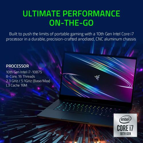 레이저 Razer Blade 15 Advanced Gaming Laptop 2020: Intel Core i7-10875H 8-Core, NVIDIA GeForce RTX 2080 SUPER Max-Q, 15.6” 4K OLED Touch, 16GB RAM, 1TB SSD, CNC Aluminum, Chroma, Thunderb