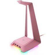 Razer Base Station Chroma Headphone/Headset Stand w/ USB Hub: Chroma RGB Lighting - 3x USB 3.0 Ports - Non-Slip Rubber Base - Designed for Gaming Headsets - Quartz Pink