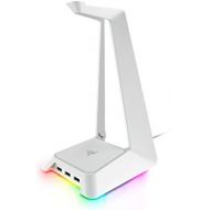 Razer Base Station Chroma Headphone/Headset Stand w/ USB Hub: Chroma RGB Lighting - 3x USB 3.0 Ports - Non-Slip Rubber Base - Designed for Gaming Headsets - Mercury White