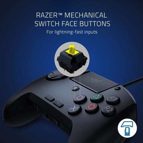 레이저 Razer Raion Fightpad for PS4 Fighting Game Controller: 8 Way D-Pad - Mechanical Switch Front Buttons - 3.5mm Audio - Classic Black