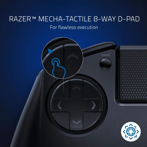 레이저 Razer Raion Fightpad for PS4 Fighting Game Controller: 8 Way D-Pad - Mechanical Switch Front Buttons - 3.5mm Audio - Classic Black