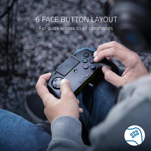 레이저 Razer Raion Fightpad for PS4 Fighting Game Controller: 8 Way D-Pad - Mechanical Switch Front Buttons - 3.5mm Audio - Classic Black