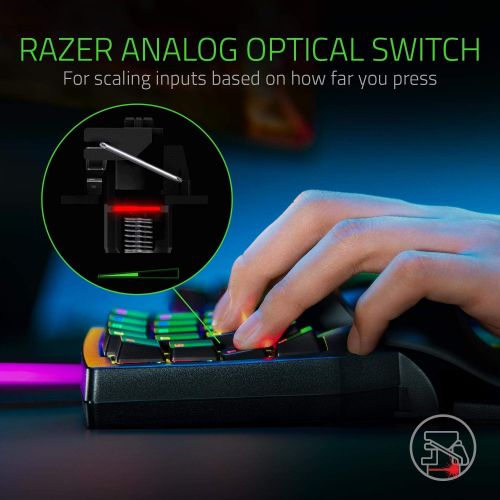 레이저 Razer Tartarus Pro Gaming Keypad: Analog-Optical Key Switches - 32 Programmable Keys - Customizable Chroma RGB Lighting - Programmable Macros - Variable Key Press Pressure Sensitiv