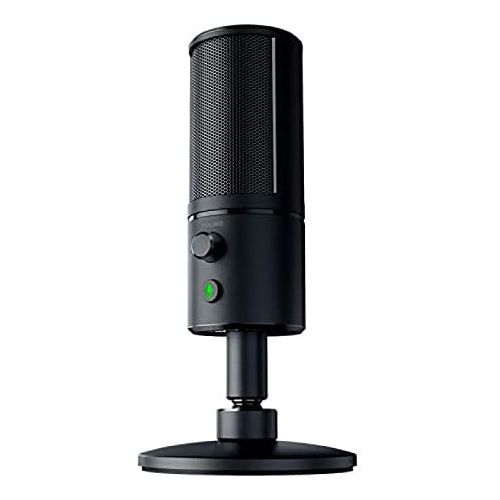 레이저 Razer Seiren X USB Streaming Microphone: Professional Grade - Built-In Shock Mount - Supercardiod Pick-Up Pattern - Anodized Aluminum - Classic Black