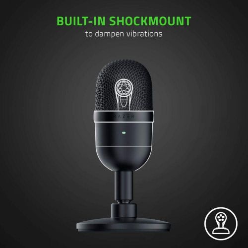 레이저 Razer Seiren X USB Streaming Microphone: Professional Grade - Built-In Shock Mount - Supercardiod Pick-Up Pattern - Anodized Aluminum - Classic Black