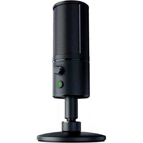 레이저 Razer Seiren X USB Streaming Microphone: Professional Grade - Built-In Shock Mount - Supercardiod Pick-Up Pattern - Anodized Aluminum - Classic Black