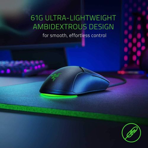 레이저 Razer Viper Mini Ultralight Gaming Mouse: Fastest Gaming Switches - 8500 DPI Optical Sensor - Chroma RGB Underglow Lighting - 6 Programmable Buttons - Drag-Free Cord - Classic Blac