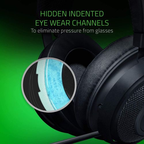 레이저 Razer Kraken  Gaming Headset (Gaming Headphones for PC, PS4, Xbox One & Switch with 50 mm Drivers & Cooling Gel Infused Cushions, Black)