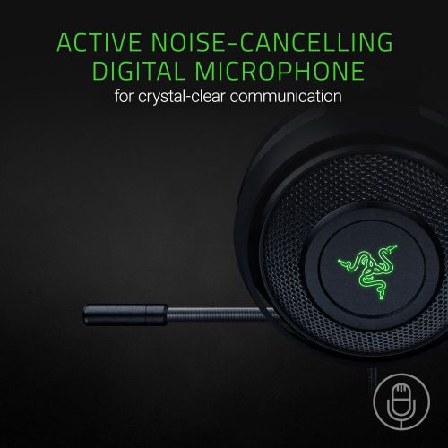 레이저 Razer Kraken 7.1 V2: 7.1 Surround Sound - Retractable Noise-Cancelling Mic - Lightweight Aluminum Frame - Gaming Headset Works with PC & PS4 - Black