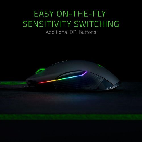 레이저 Razer Lancehead Tournament Edition Ambidextrous Gaming Mouse: 16K DPI Optical Sensor - Chroma RGB Lighting - 8 Programmable Buttons - Mechanical Switches - Classic Black