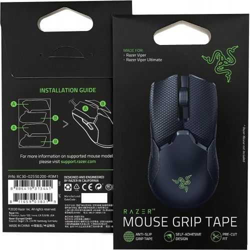 레이저 Razer Mouse Grip Tape - for Razer Viper/Viper Ultimate: Anti-Slip Grip Tape - Self-Adhesive Design - Pre-Cut (RC30-02550200-R3M1)