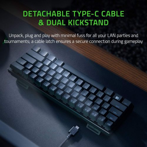 레이저 [아마존베스트]Razer Huntsman Mini 60% Gaming Keyboard: Fastest Keyboard Switches Ever - Clicky Optical Switches - Chroma RGB Lighting - PBT Keycaps - Onboard Memory - Classic Black