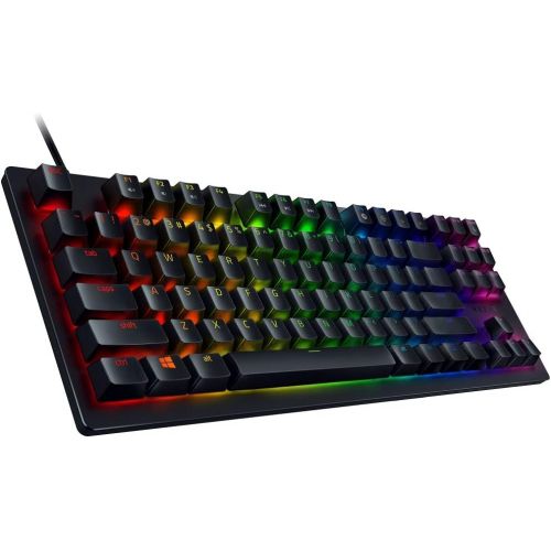 레이저 [아마존베스트]Razer Huntsman Tournament Edition TKL Tenkeyless Gaming Keyboard: Fastest Keyboard Switches Ever - Linear Optical Switches - Chroma RGB Lighting - PBT Keycaps - Onboard Memory - Cl