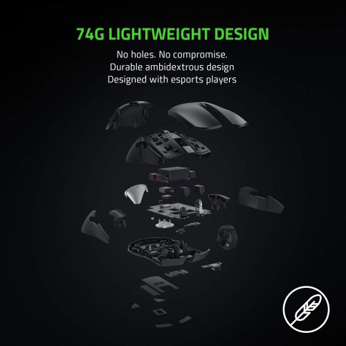 레이저 [아마존베스트]Razer Viper Ultimate Hyperspeed Lightest Wireless Gaming Mouse & RGB Charging Dock: Fastest Gaming Mouse Switch - 20K DPI Optical Sensor - Chroma Lighting - 8 Programmable Buttons