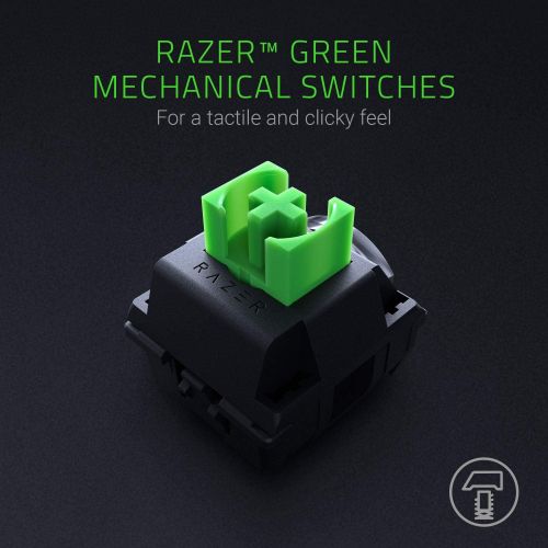 레이저 [아마존베스트]Razer BlackWidow Mechanical Gaming Keyboard: Green Mechanical Switches - Tactile & Clicky - Chroma RGB Lighting - Anti-Ghosting - Programmable Macro Functionality