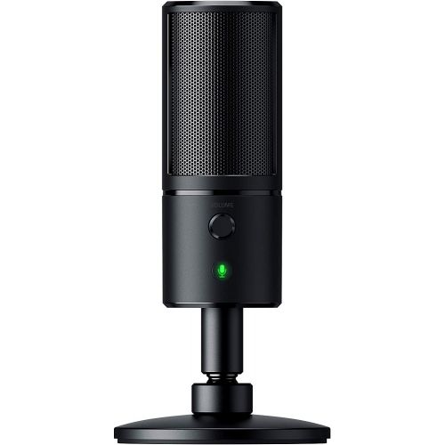 레이저 [아마존베스트]Razer Seiren Emote Streaming Microphone: 8-bit Emoticon LED Display, Stream Reactive Emoticons, Hypercardioid Condenser Mic, Built-in Shock Mount, Height & Angle Adjustable Stand,