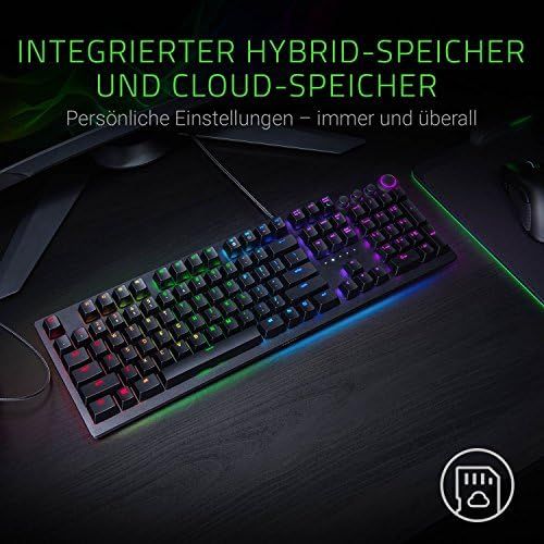 레이저 [아마존베스트]Razer Huntsman Elite Mechanical Gaming Keyboard (with Opto-Mechanical Switches, Multifunctional Digital Knob, RGB Chroma Lighting, QWERTZ Layout)