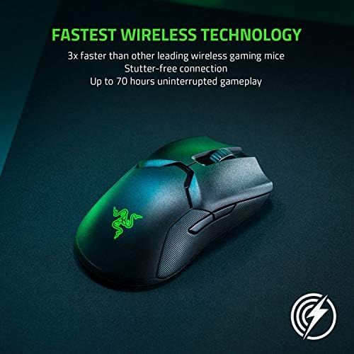 레이저 [아마존베스트]Razer Viper Ultimate Wireless Gaming Mouse (ultralight, ambidextrous, wired with optical sensor (16,000 Dpi) and the fastest mouse switches in the gaming area with RGB chroma light