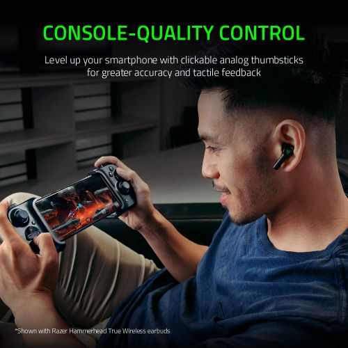 레이저 [무료배송]Razer Kishi Mobile Game Controller / Gamepad for Android USB-C: Xbox Game Pass Ultimate, xCloud, Stadia, GeForce NOW, Luna - Passthrough Charging - Low Latency Phone Controller Gri