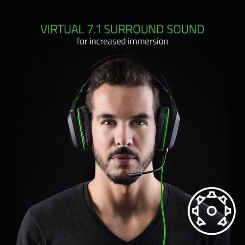 레이저 Razer Electra V2 USB: 7.1 Surround Sound - Auto Adjusting Headband - Detachable Boom Mic with In-Line Controls - Gaming Headset Works with PC & PS4