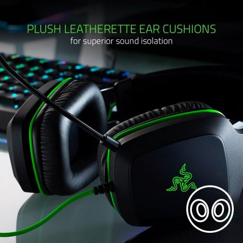 레이저 Razer Electra V2: 7.1 Surround Sound - Auto Adjusting Headband - Detachable Boom Mic with In-Line Controls - Gaming Headset Works with PC, PS4, Xbox One, Switch, & Mobile Devices