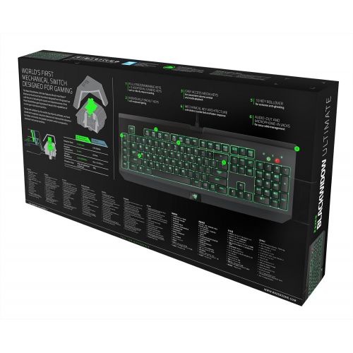 레이저 Razer BlackWidow Ultimate 2014 Elite Mechanical Gaming Keyboard - Green Switch