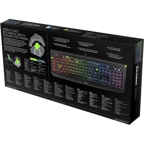 레이저 Razer Overwatch BlackWidow Chroma: Esports Gaming Keyboard - Durable up to 80 Million Keystrokes - Powered by Razer Chroma - Razer Green Mechanical Switches (Tactile and Clicky)