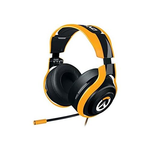 레이저 Razer Overwatch ManOWar Tournament Edition: In-Line Audio Control - Unidirectional Retractable Mic - Rotating Ear Cups - Gaming Headset Works with PC, PS4, Xbox One, Switch, & Mobi