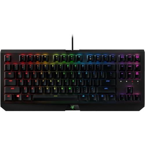 레이저 Razer BlackWidow X Tournament Edition Chroma, Clicky RGB Mechanical Gaming Keyboard, Military Grade Metal Construction and Compact Layout - Green Switches