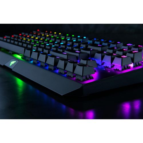 레이저 Razer BlackWidow X Tournament Edition Chroma, Clicky RGB Mechanical Gaming Keyboard, Military Grade Metal Construction and Compact Layout - Green Switches