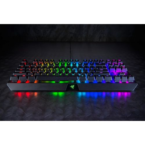 레이저 Razer BlackWidow X Tournament Edition Chroma, Clicky RGB Mechanical Gaming Keyboard, Military Grade Metal Construction and Compact Layout - Green Switches