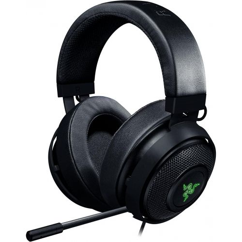 레이저 Razer Kraken 7.1 V2: 7.1 Surround Sound - Retractable Noise-Cancelling Mic - Lightweight Aluminum Frame - Gaming Headset Works with PC, PS4, Switch, & Mobile Devices - Black